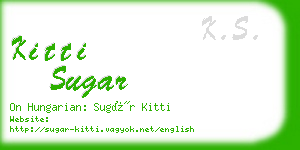kitti sugar business card
